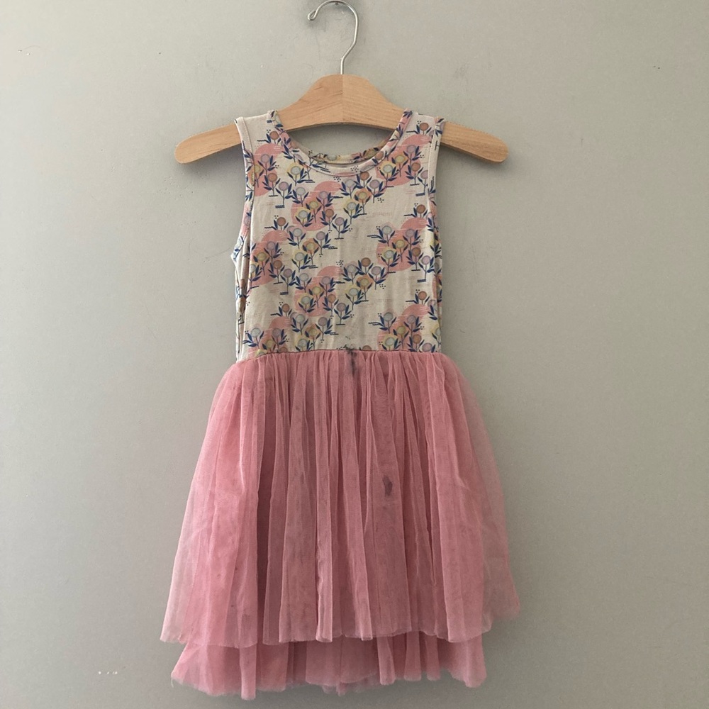 $18 ADD ON bird and bean bamboo floral twirl tulle skirt 3Y Zara Mini‎ Boden